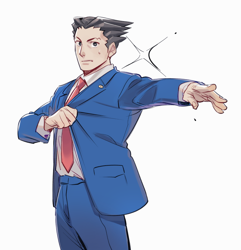 phoenix wright (ace attorney) drawn by halorane