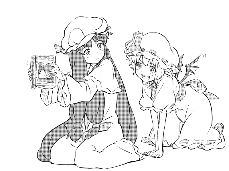 remilia scarlet and patchouli knowledge (touhou) drawn by shibasaki_shouji