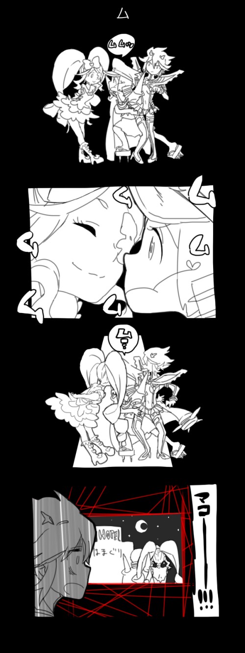 matoi ryuuko, senketsu, mankanshoku mako, and harime nui (kill la kill) drawn by emuchi
