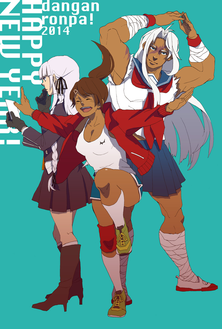 kirigiri kyoko, asahina aoi, and ogami sakura (danganronpa and 1 more) drawn by kanata_(macintosh)