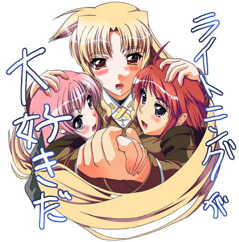 fate testarossa, caro ru lushe, and erio mondial (lyrical nanoha and 1 more) drawn by ootori_mahiro