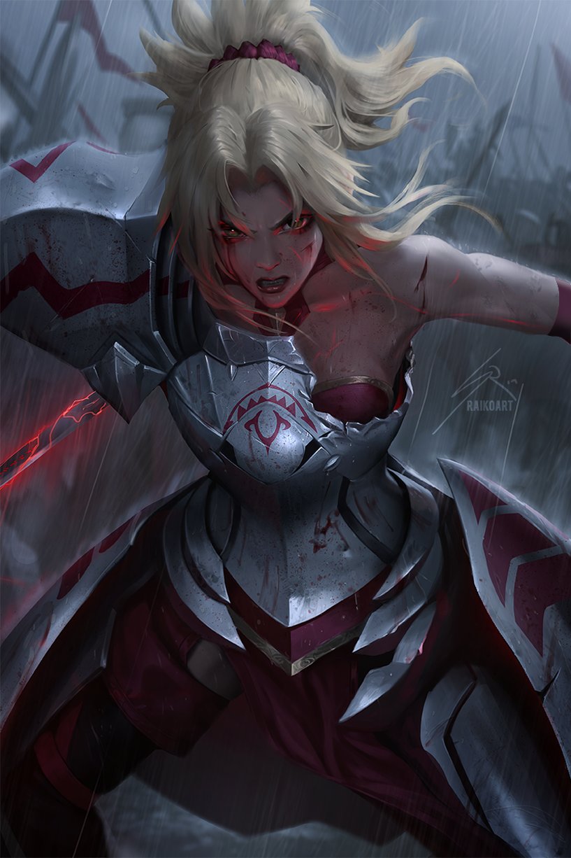 mordred (fate and 2 more) drawn by raikoart