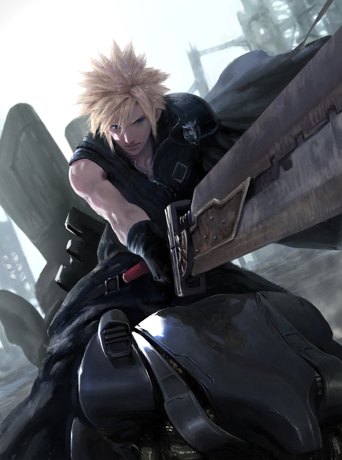 cloud strife (final fantasy and 1 more) drawn by diaodiao