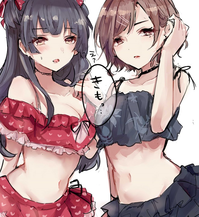 higuchi madoka and mayuzumi fuyuko (idolmaster and 1 more) drawn by asagimu_(tsuktsuk)