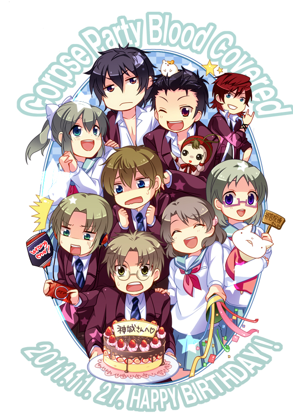 kizami yuuya, kirisaki touko, yamamoto mitsuki, kurosaki kensuke, urabe emi, and 4 more (corpse party) drawn by yukishiro_(s_kiss)