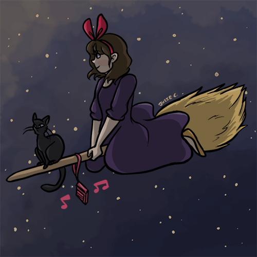kiki and jiji (majo no takkyuubin) drawn by jell--o