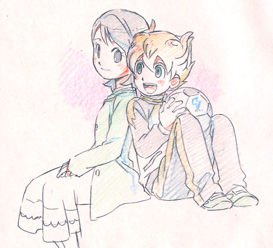 matsukaze tenma and kino aki (inazuma eleven and 1 more) drawn by kib