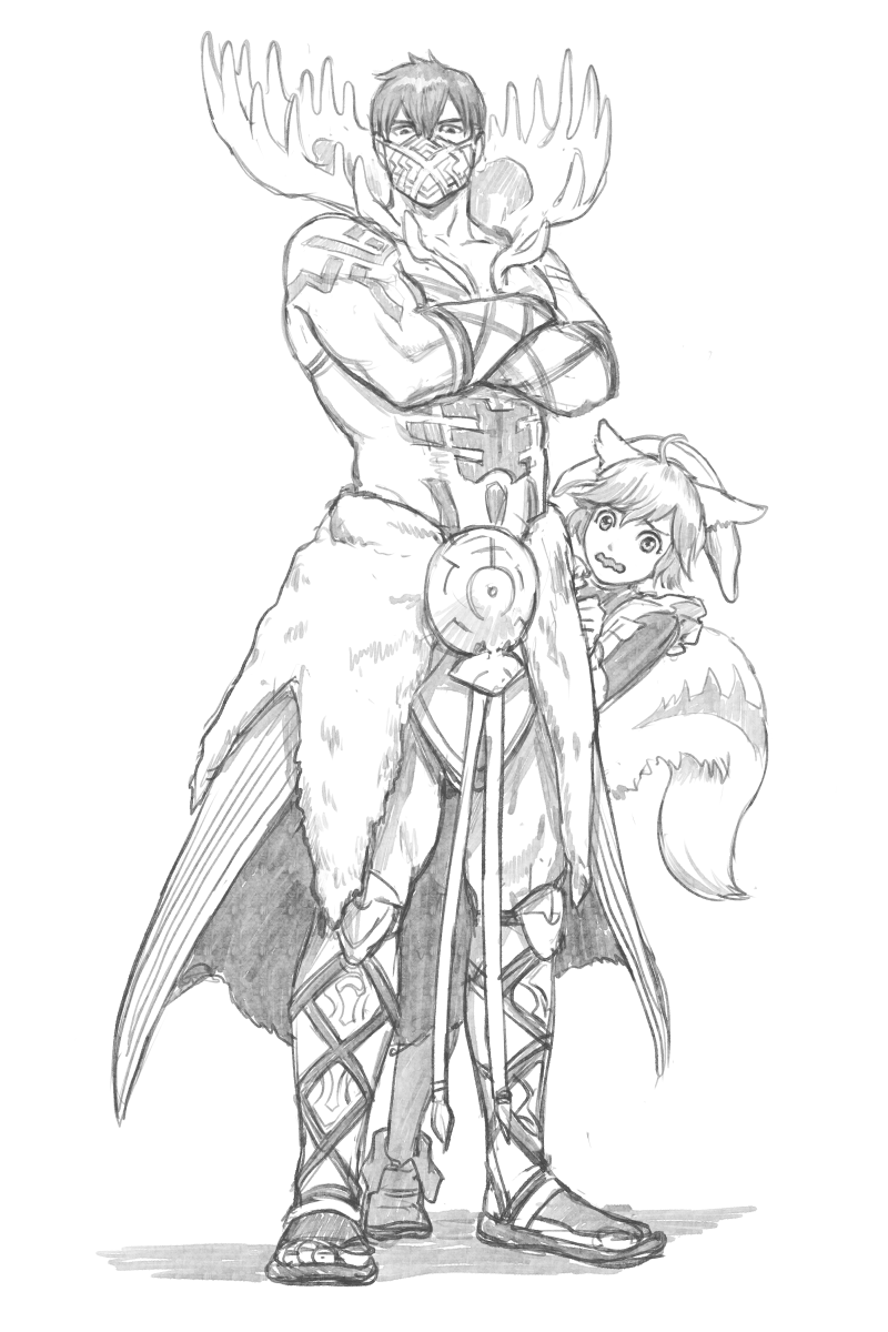 ratatoskr and eikthyrnir (fire emblem and 1 more) drawn by vetsa
