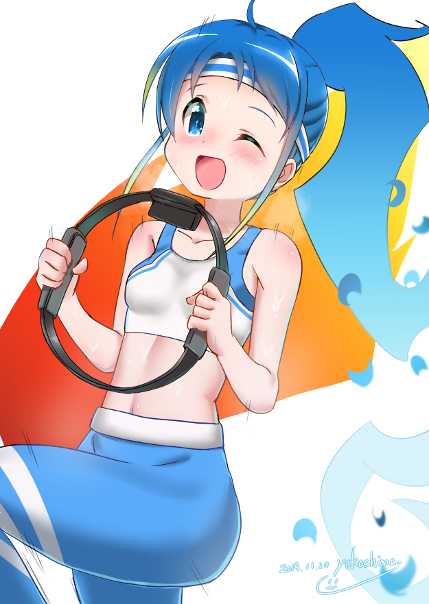 samidare and ring fit trainee (kantai collection and 1 more) drawn by yokoshima_(euphoria)