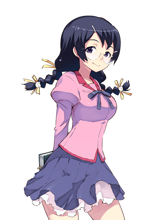 hanekawa tsubasa (monogatari and 2 more) drawn by maeda_risou