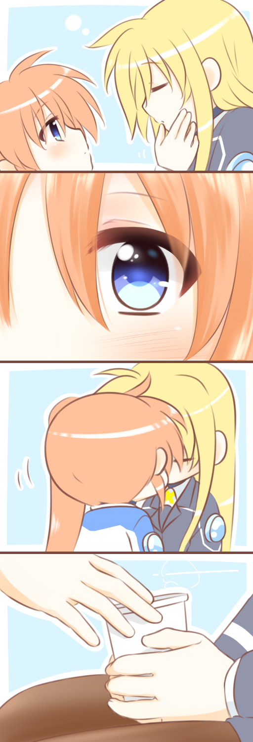 fate testarossa and takamachi nanoha (lyrical nanoha and 1 more) drawn by kerorokjy