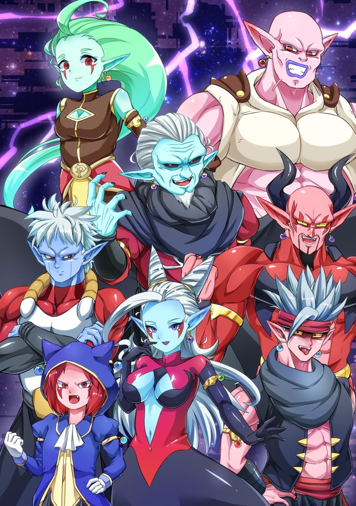 towa, mira, dabura, mechikabura, putine, and 3 more (dragon ball and 1 more) drawn by moguro_(qianchul)