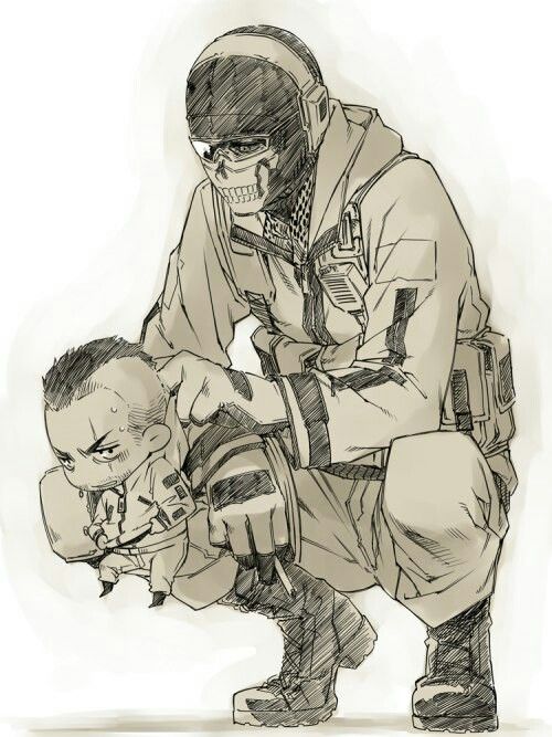 ghost and soap (call of duty and 1 more) drawn by sorano_kairi_(tinmeshi)