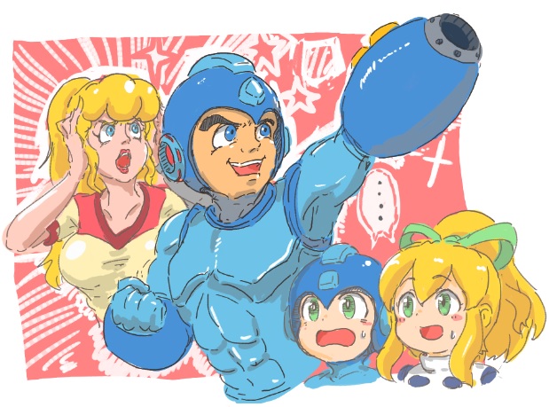 roll and mega man (mega man) drawn by nashi_umai