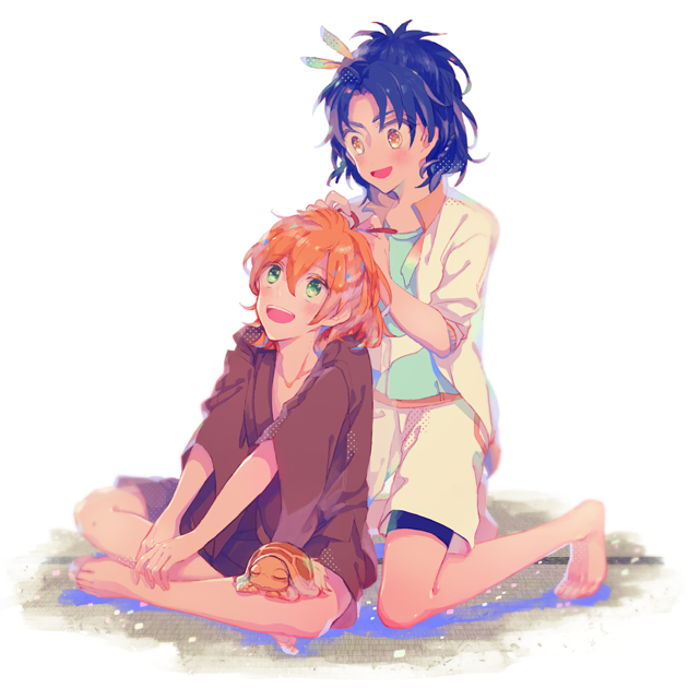 urashima kotetsu, taikogane sadamune, and kamekichi (touken ranbu) drawn by metro_(metro000)
