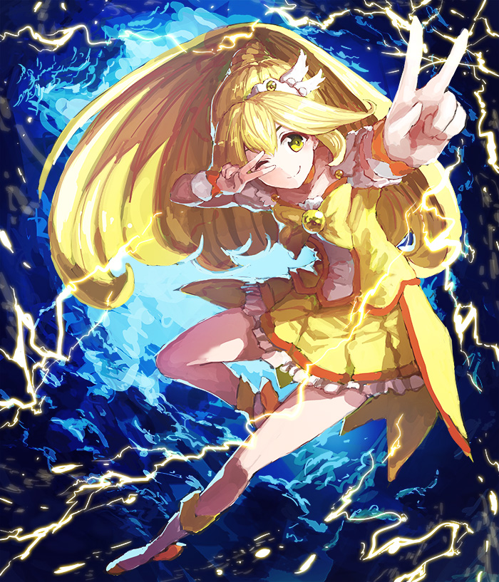 kise yayoi and cure peace (precure and 1 more) drawn by geeto_gaadian