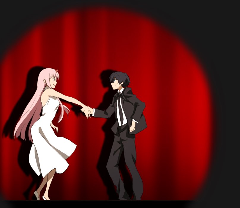 zero two and hiro (darling in the franxx and 1 more) drawn by herozu_(xxhrd)