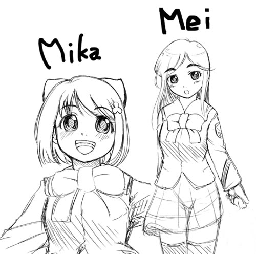 inamori mika and etou mei (gakuen utopia manabi straight!)