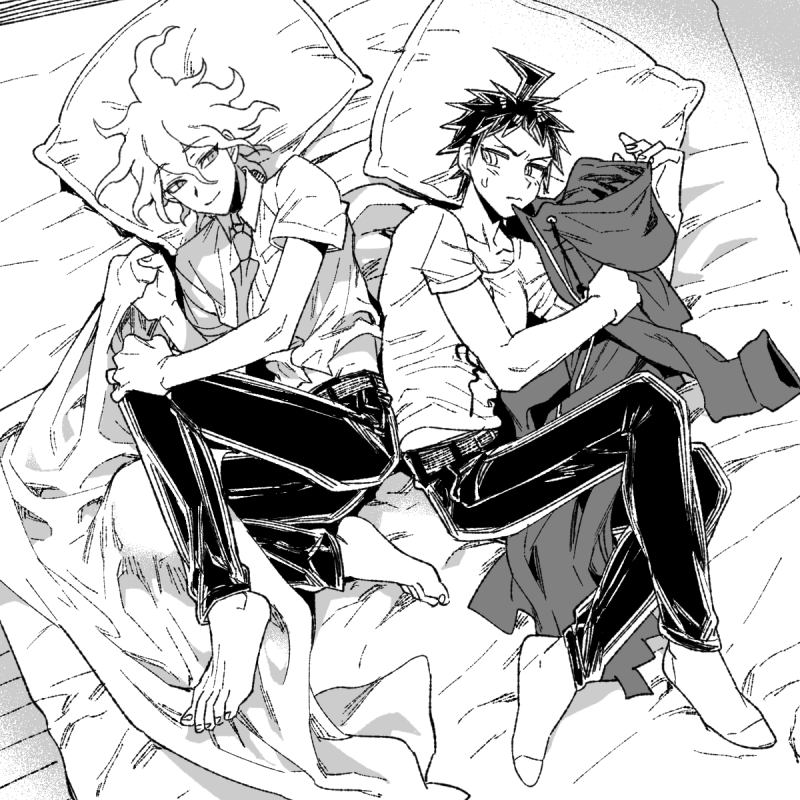 komaeda nagito and hinata hajime (danganronpa and 1 more) drawn by uurin