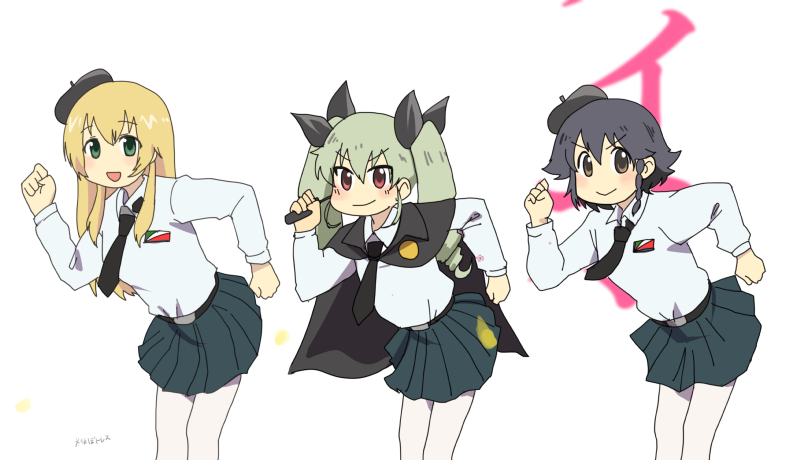 anchovy, pepperoni, and carpaccio (girls und panzer and 1 more) drawn by yukiyanagi_raki