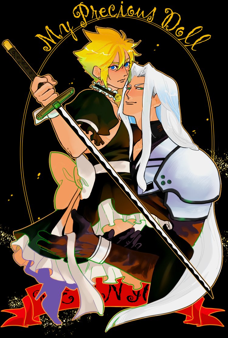 cloud strife and sephiroth (final fantasy and 2 more) drawn by takaraxiao