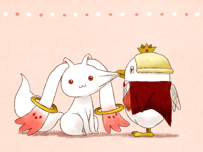 kyubey and beelzebub (mahou shoujo madoka magica and 1 more) drawn by loup-garou