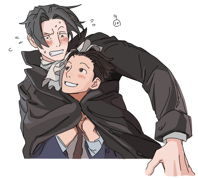 phoenix wright and miles edgeworth (ace attorney) drawn by jibog1043588