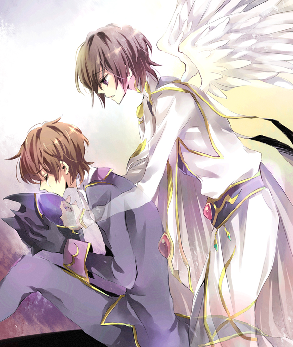 lelouch vi britannia, kururugi suzaku, and zero (code geass) drawn by yuzuki_karu