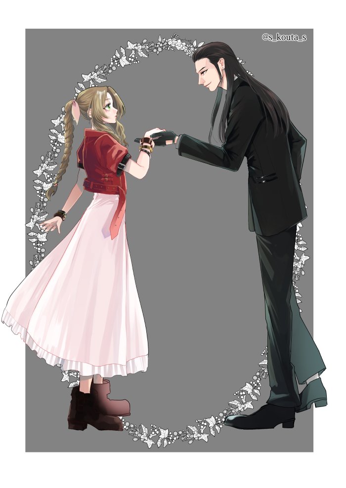 aerith gainsborough and tseng (final fantasy and 2 more) drawn by s_kouta_s