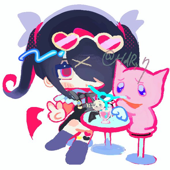 ame-chan and pien cat (needy girl overdose) drawn by naishukketsukata