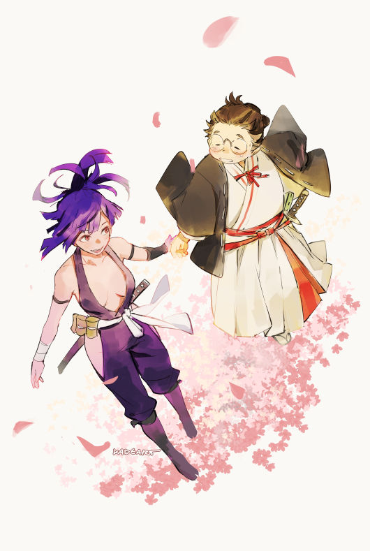 yuzuriha and yamada asaemon senta (jigokuraku) drawn by kadeart