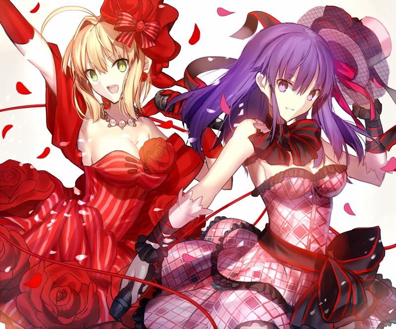 nero claudius and matou sakura (fate and 2 more) drawn by mashima_saki_(mashimasa)