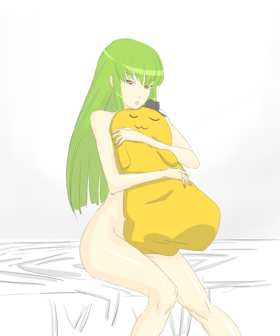 c.c. and cheese-kun (code geass and 1 more) drawn by hachimitsuboi