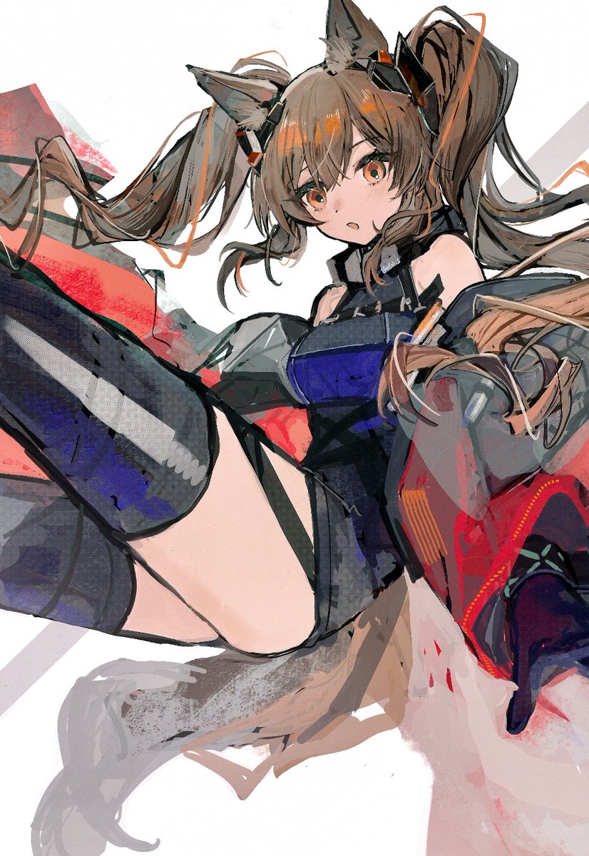 angelina and gilberta (arknights and 1 more) drawn by matsuoka_(mtok_0)
