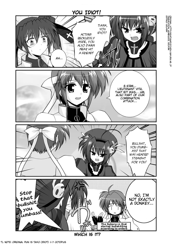 vita, subaru nakajima, and teana lanster (lyrical nanoha and 1 more) drawn by mikage_takashi