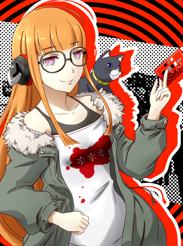 sakura futaba and morgana (persona and 1 more) drawn by gudon_(iukhzl)