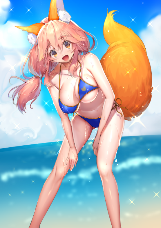tamamo and tamamo no mae (fate and 2 more) drawn by mogullaz