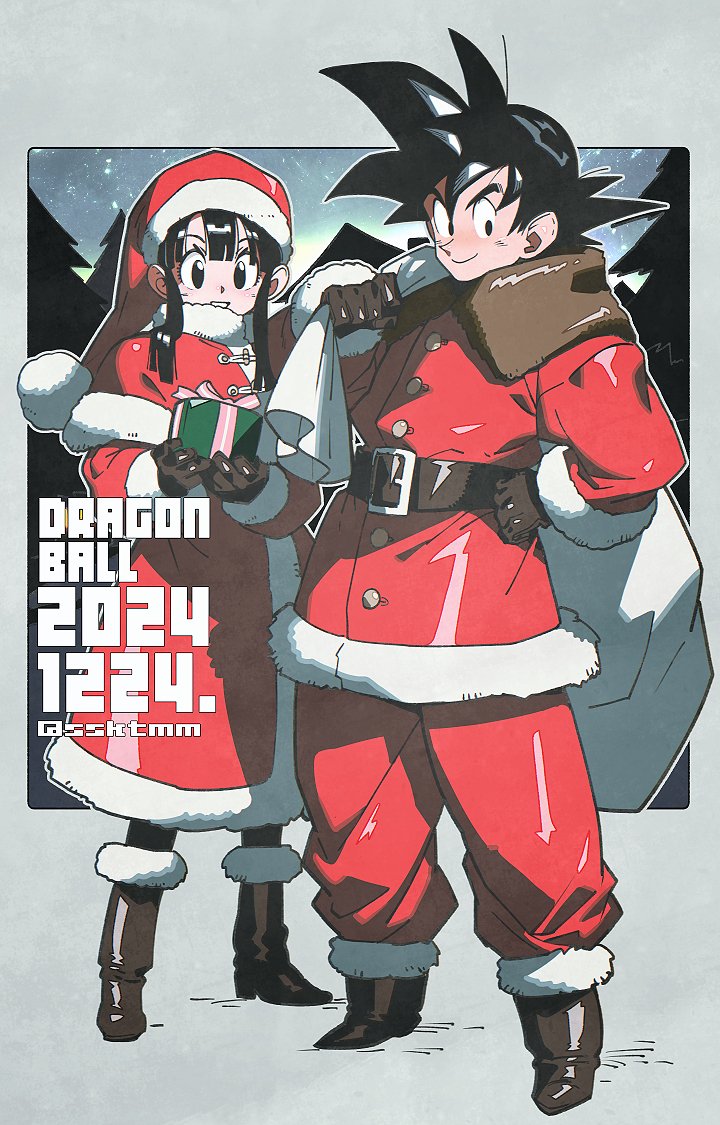 son goku and chi-chi (dragon ball) drawn by sasaki_tomomi