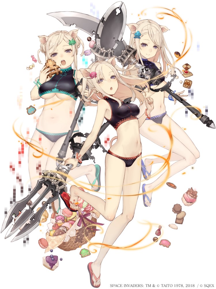 green little pig, red little pig, and blue little pig (sinoalice and 1 more) drawn by ji_no