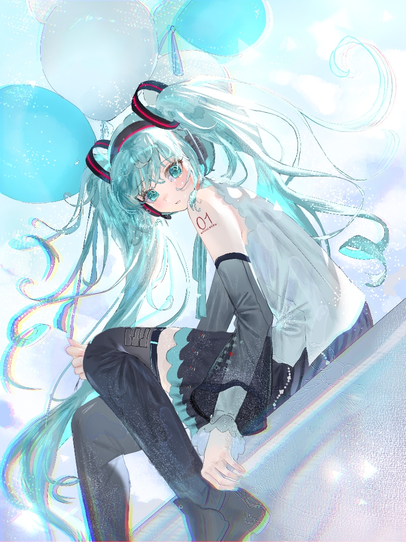 hatsune miku (vocaloid and 1 more) drawn by nia_(user_xnpu7783)