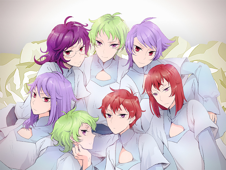 anew returner, ribbons almark, regene regetta, hilling care, revive revival, and 2 more (gundam and 1 more) drawn by wazuka_(wzzc)