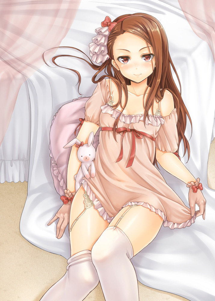 minase iori and usa-chan (idolmaster) drawn by courreges_ace