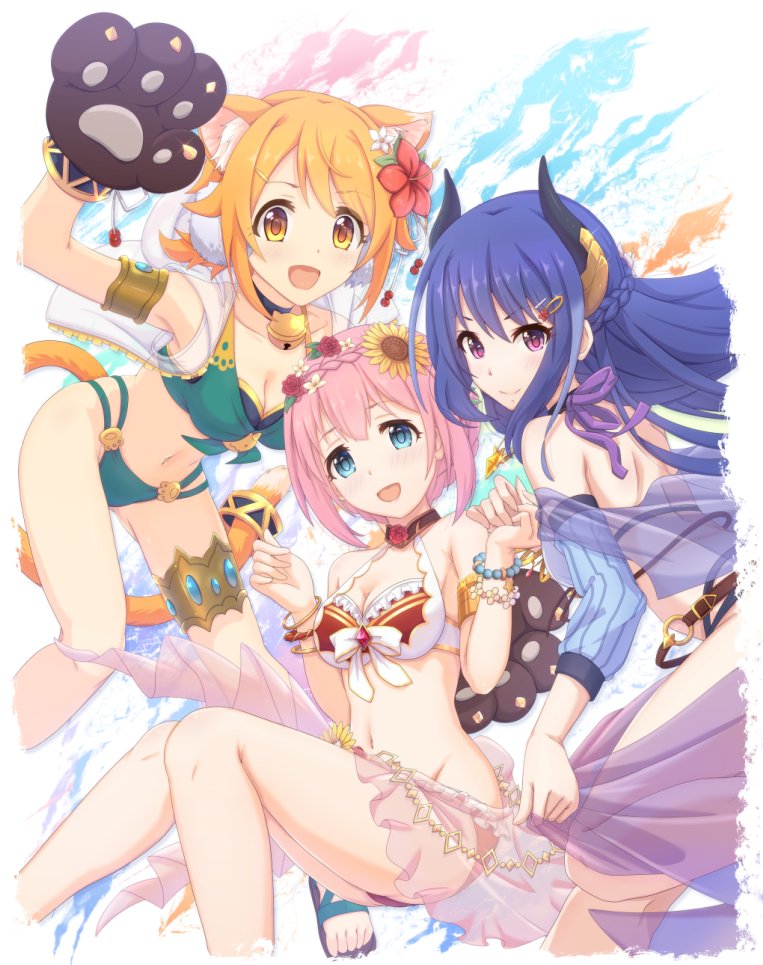 yui, rei, and hiyori (princess connect!) drawn by midorinocha