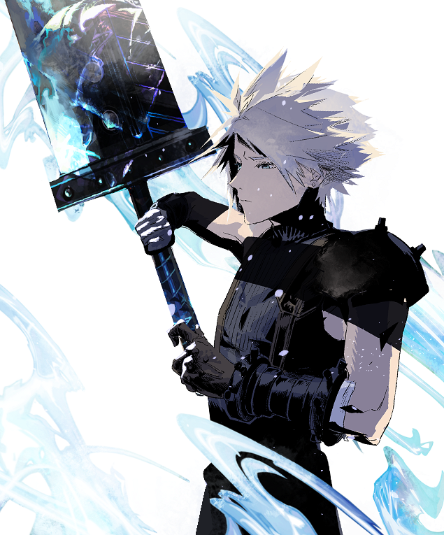 cloud strife (final fantasy and 2 more) drawn by cofffee