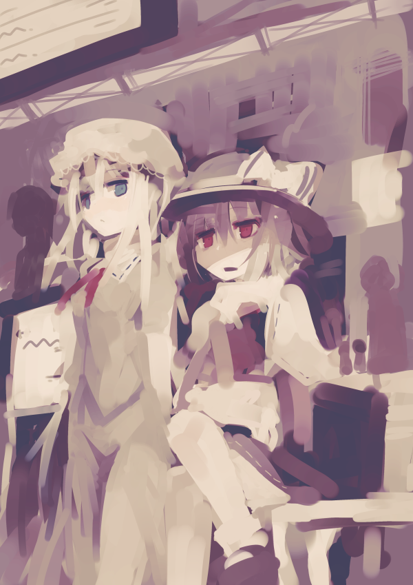 usami renko and maribel hearn (touhou) drawn by fuukadia_(narcolepsy)