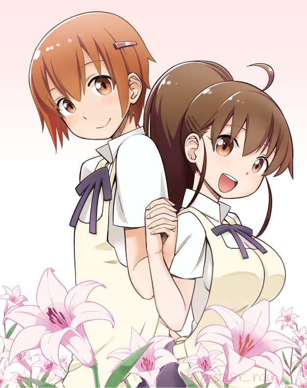 taneshima popura and inami mahiru (working!!) drawn by suzushiro_nazuna