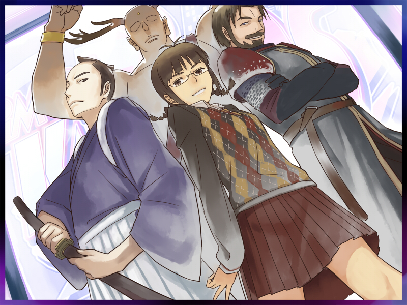 akizuki ritsuko, boromir, sento-kun, and matsudaira ken (idolmaster and 5 more) drawn by inu_(aerodog)