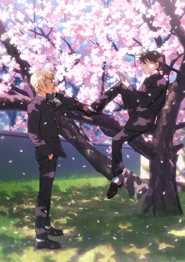 amuro tooru and kudou shin'ichi (meitantei conan) drawn by k_(gear_labo)