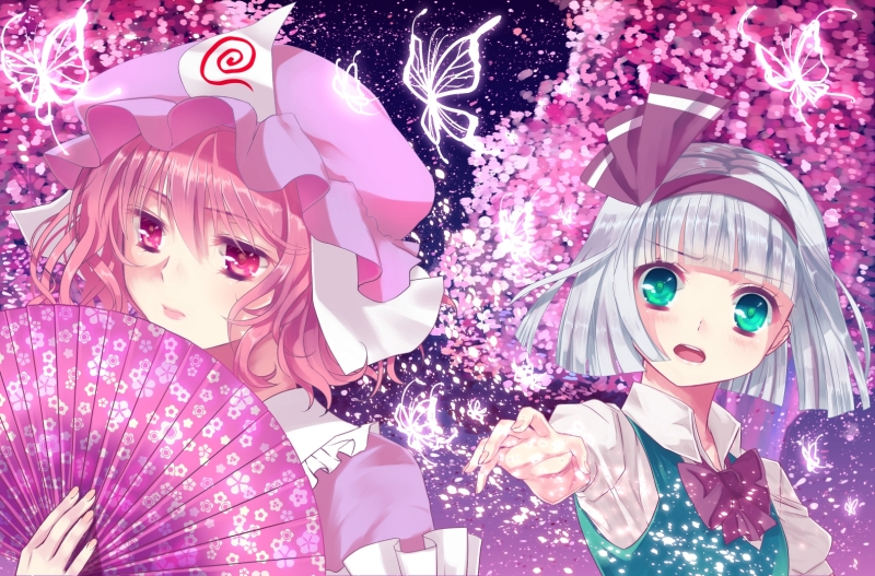 konpaku youmu and saigyouji yuyuko (touhou) drawn by chirosuke