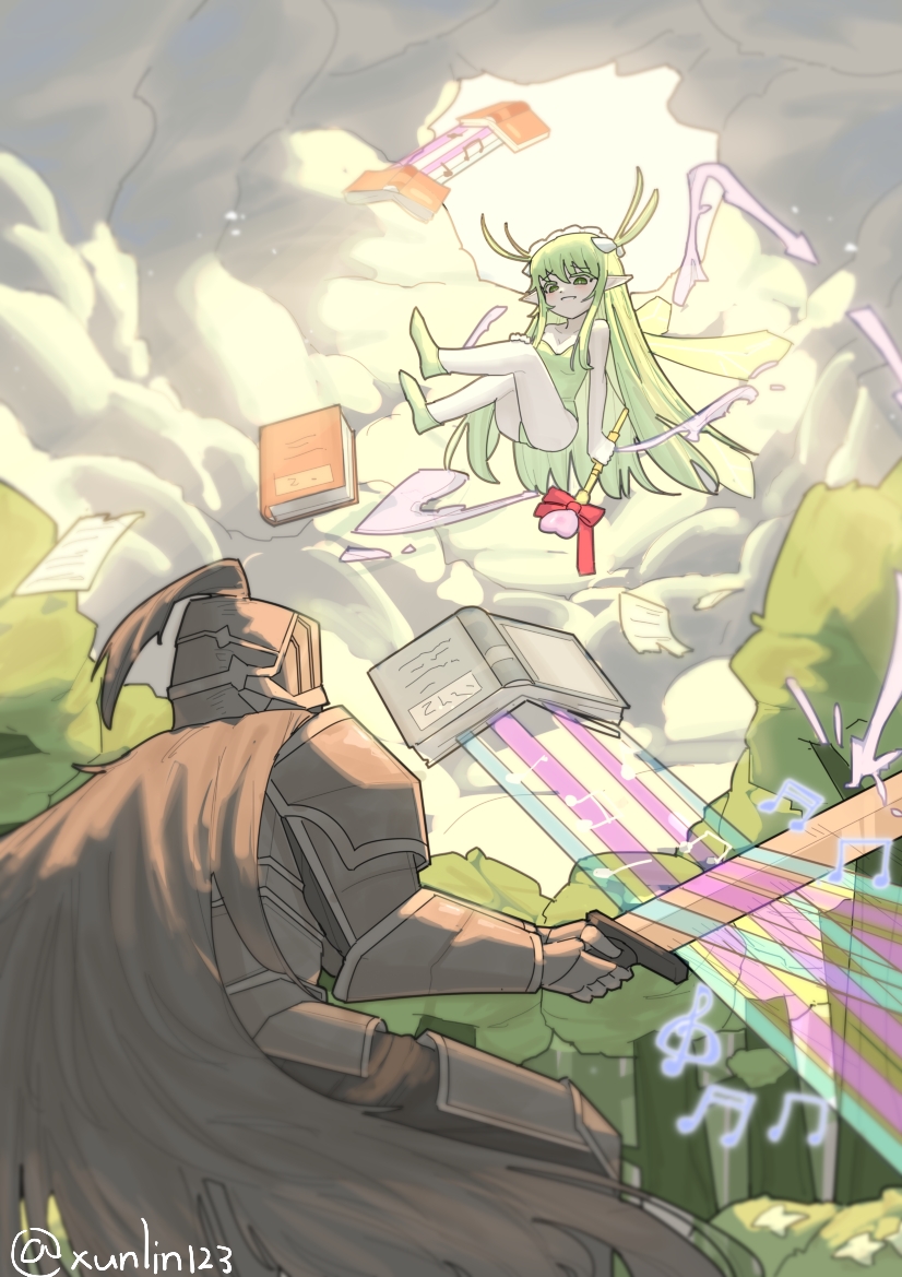 leaf and grimm (black souls) drawn by xun_lin_(pixiv_93392103)